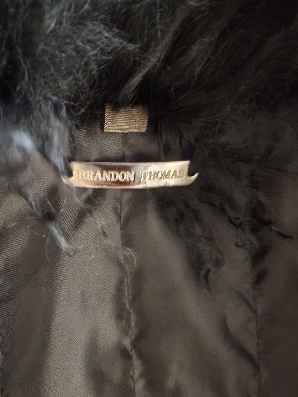 Suede Jacket With Mongolian Fur Trim - Picture 3 of 3